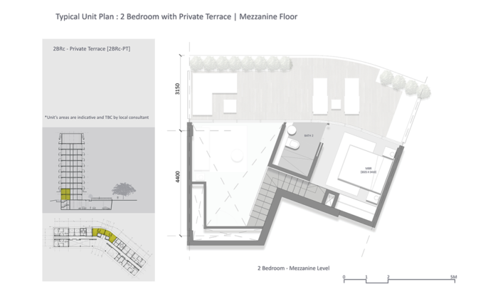 2 Bedroom with Private Terrace | Mezzanine Floor